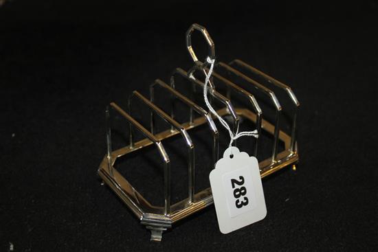 George V silver toast rack